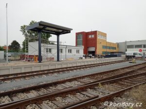 Staveniště nového terminálu autovlaku v pražské Michli na ONJ