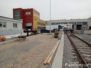 Staveniště nového terminálu autovlaku v pražské Michli na ONJ