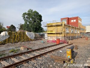 Staveniště nového terminálu autovlaku v pražské Michli