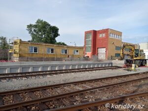 Staveniště nového terminálu autovlaku v pražské Michli