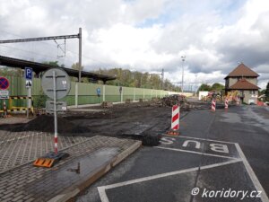 Olbramovice - stavba P+R/B+R parkoviště; říjen 2024