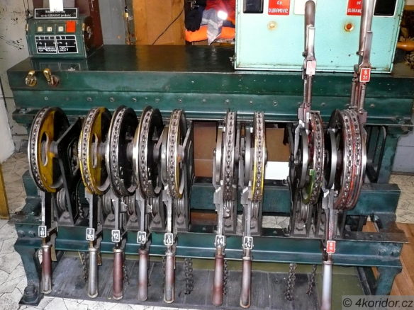 Výměnové, závorníkové a návěstní páky stavědlového přístroje