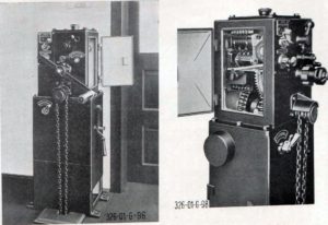 Elektromotorický pohon závor ČKD 1934. Zdroj: Machytka
